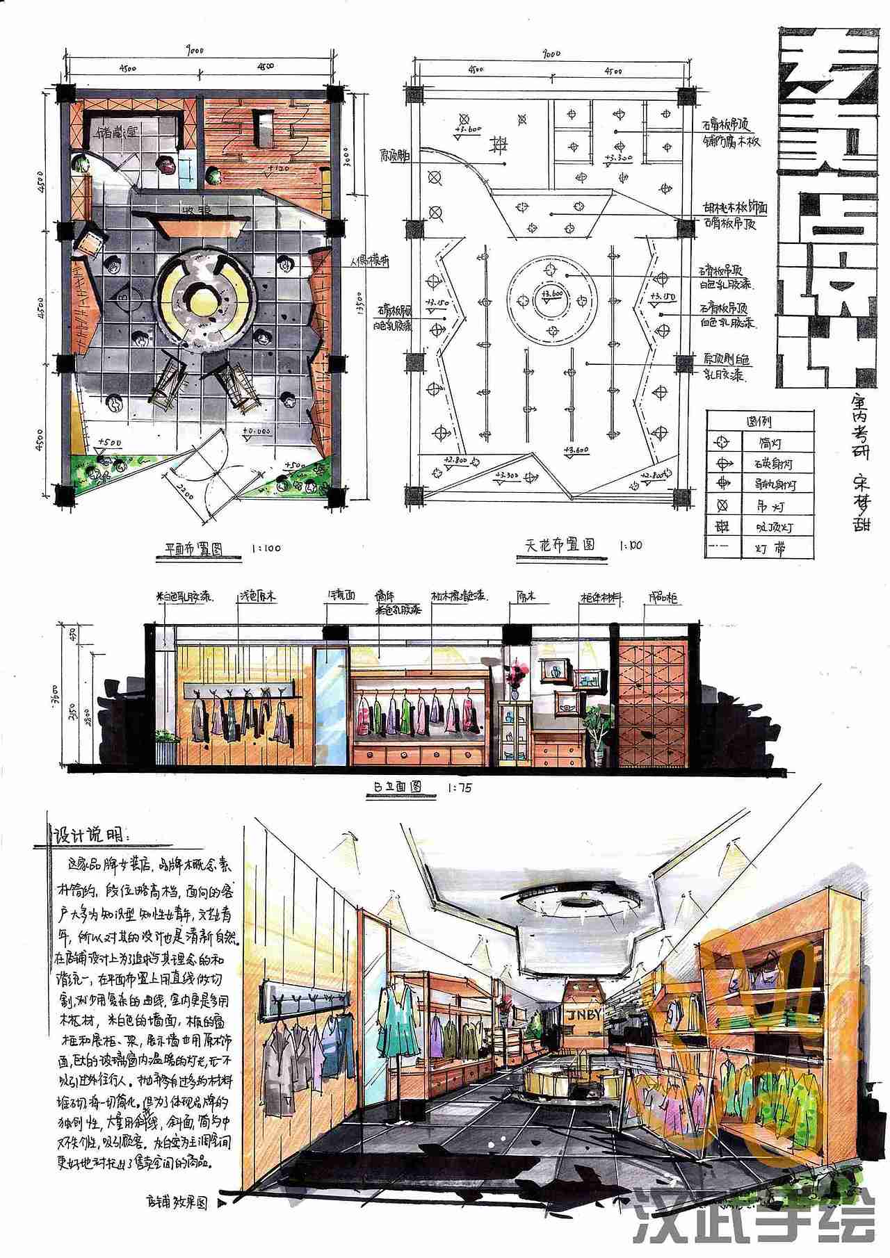 室内设计手绘考研快题模版