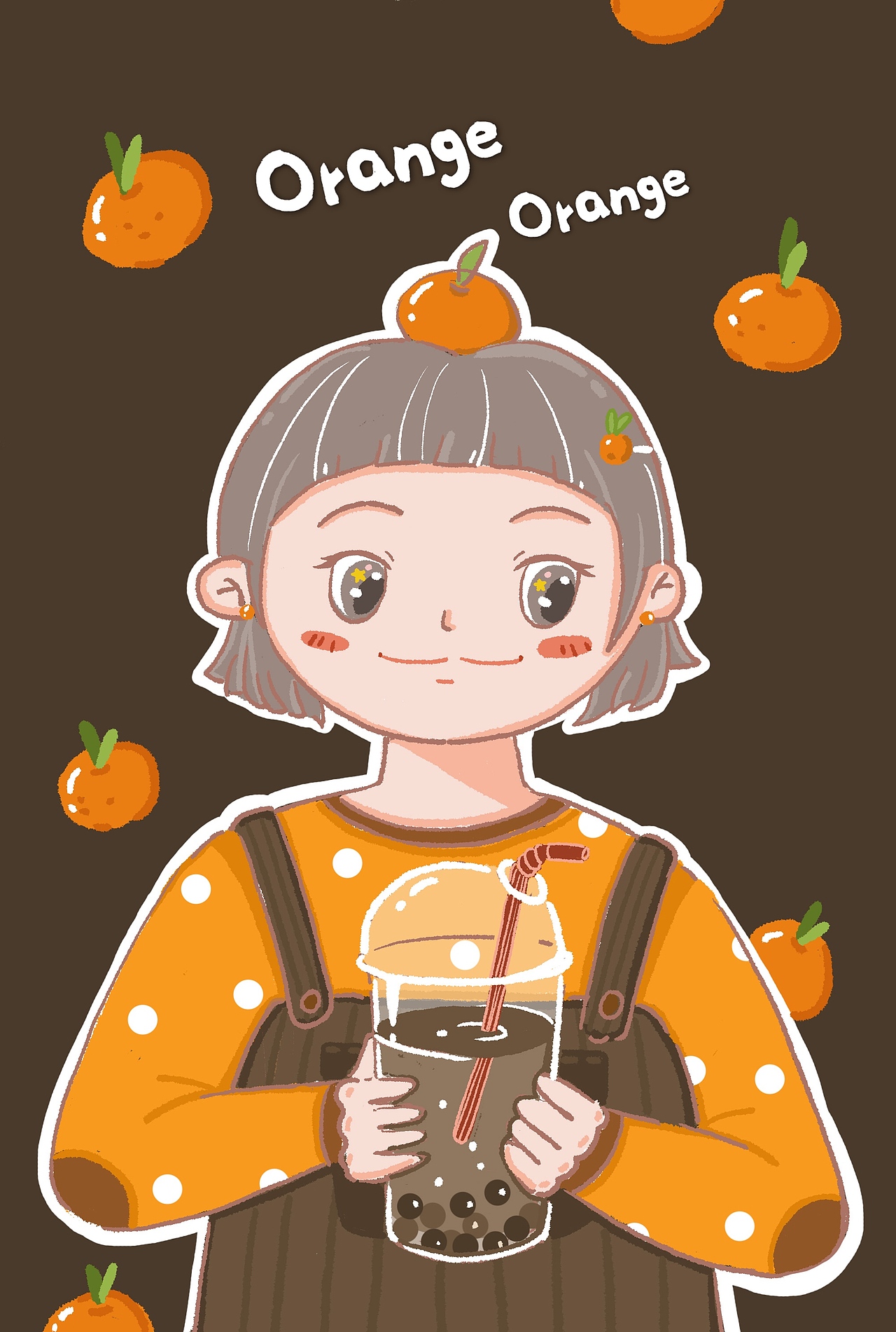 又是一个喝奶茶的冬天 |插画|艺术插画|糖momo_原创作品-站酷zcool