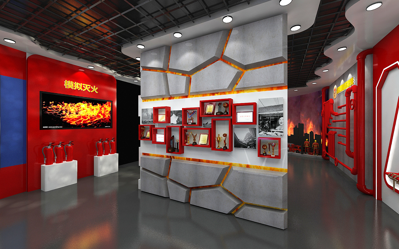 清华大学危爆实验室展厅设计方案一（概念方案）|空间|室内设计|红桃五 - 原创作品 - 站酷 (ZCOOL)