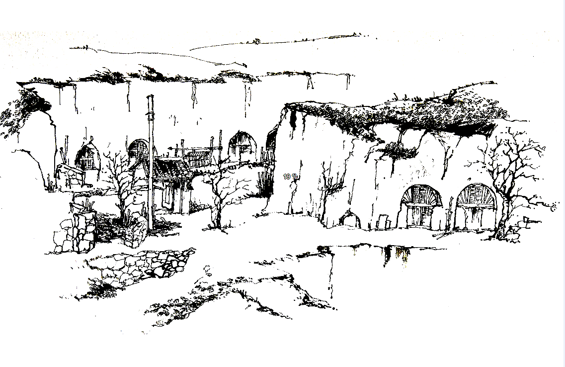 黄土高原风景——窑洞速写