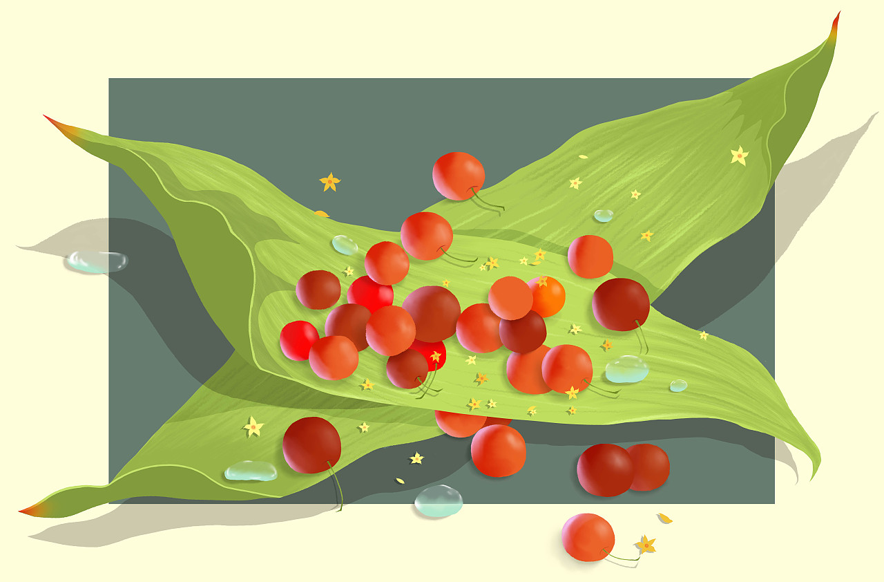 樱桃插画|插画|商业插画|吴文怡 - 原创作品 - 站酷 (zcool)