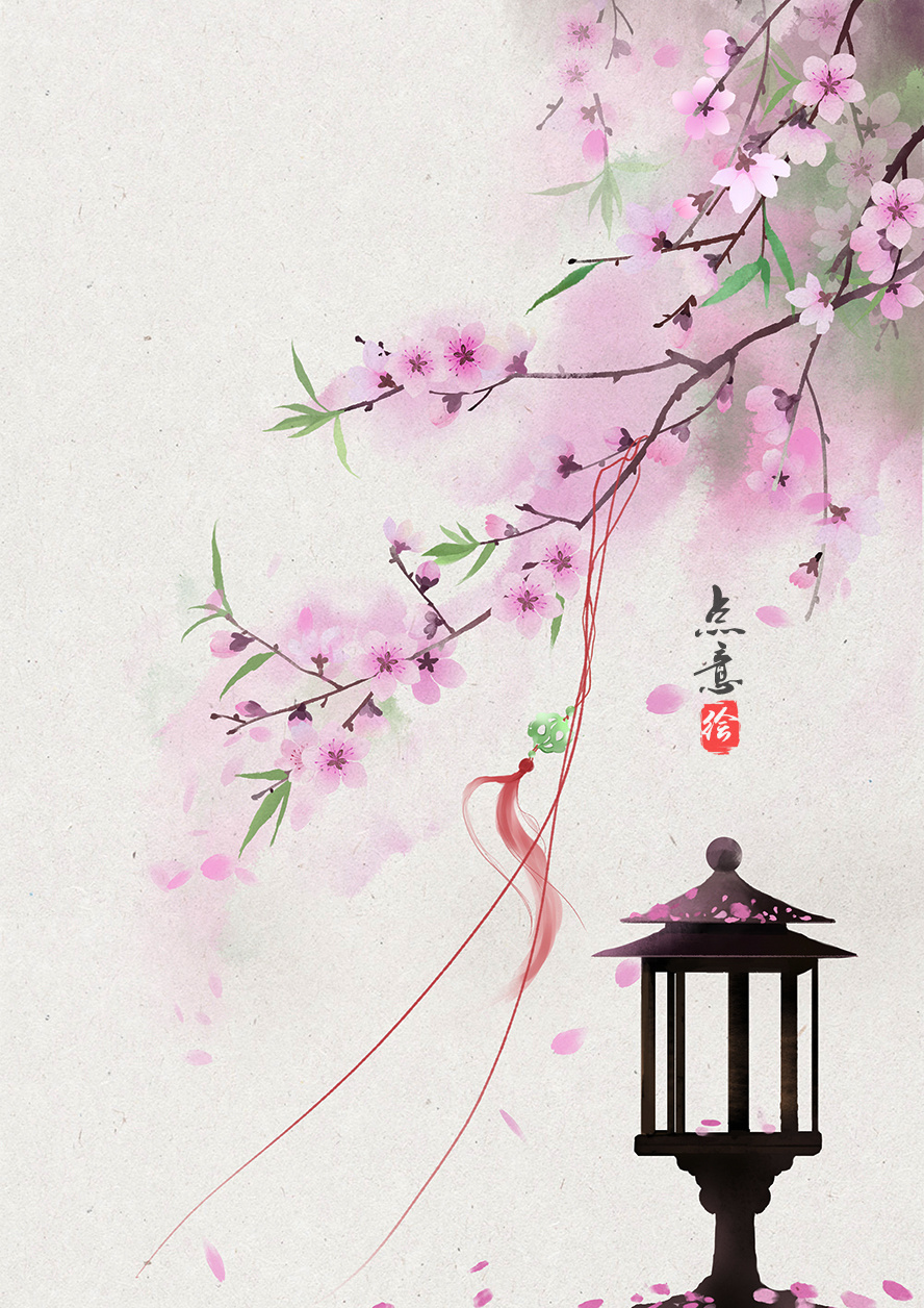 《灼灼桃花》|插画|商业插画|点意 - 原创作品 - 站酷 (zcool)