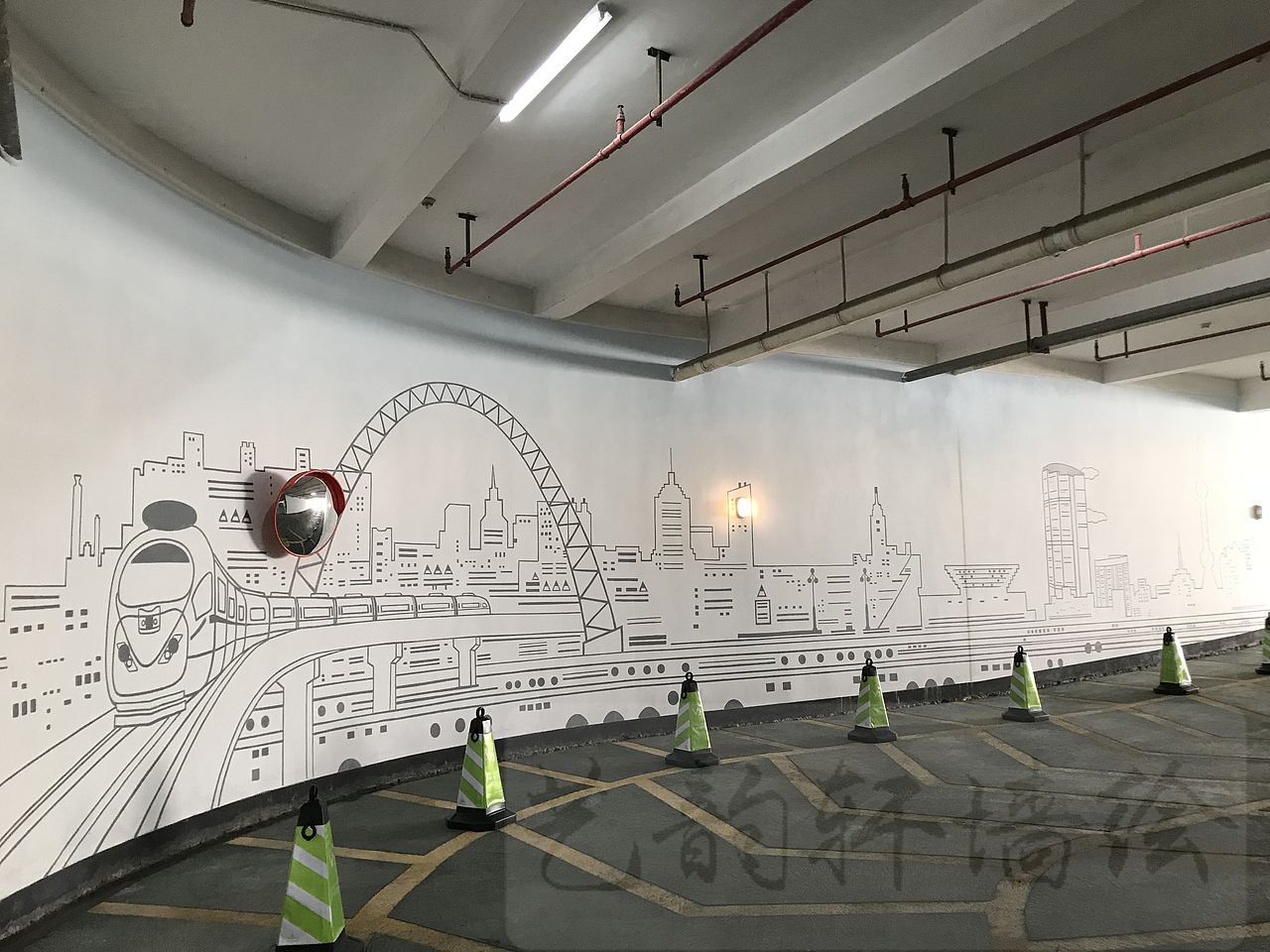 地下车库过道墙面彩绘_江浙沪墙绘-站酷zcool