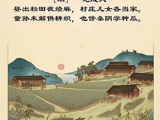 同一首诗的两幅插画。