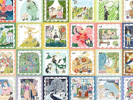 节气插画-集邮光阴