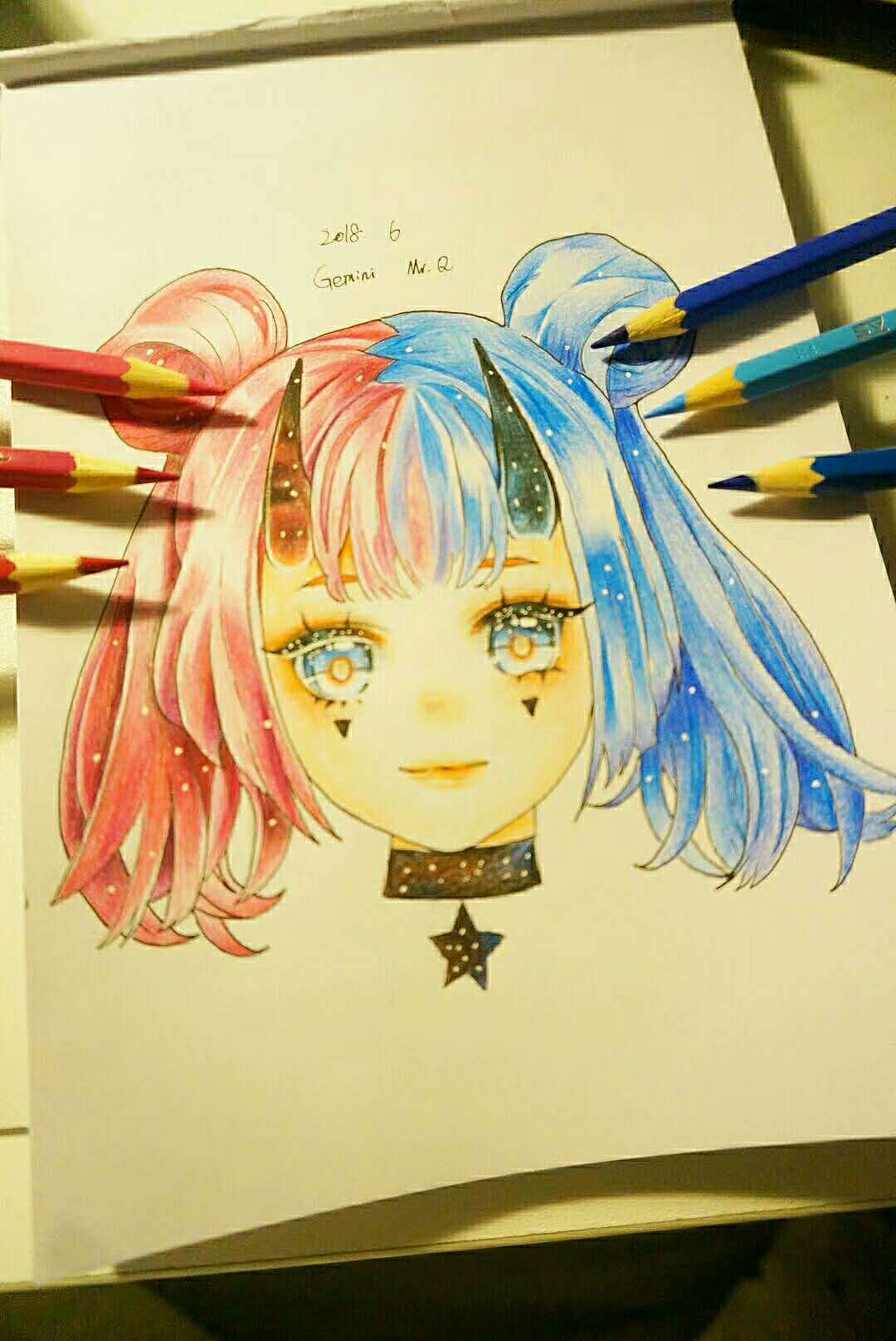手绘彩铅12星座
