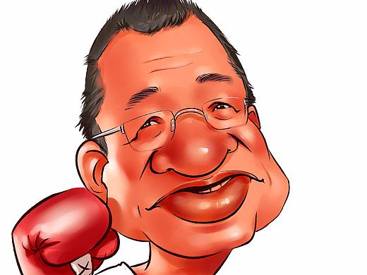 给欢喜哥许绍雄画的夸张肖像漫画，竟然有人说像霍金！