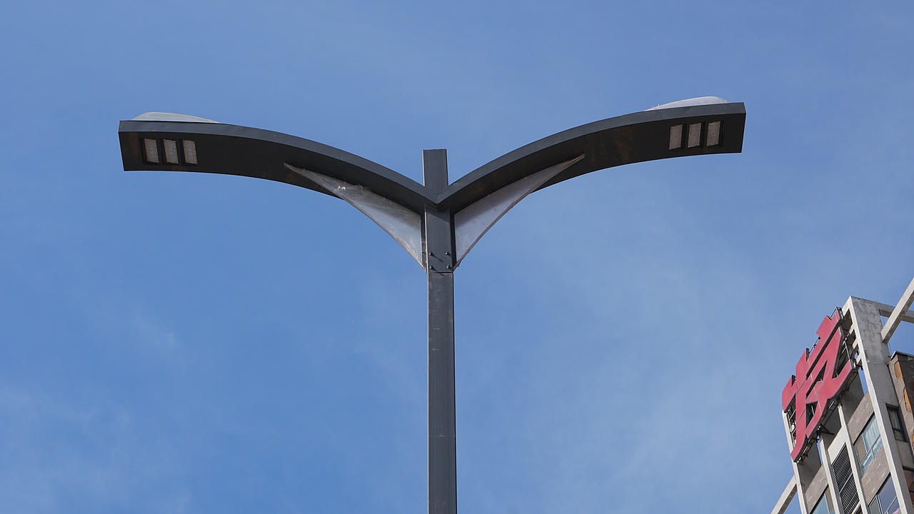 分享收藏世博 光影单臂路灯led现代文化定制道路照明双臂路灯世博 6米