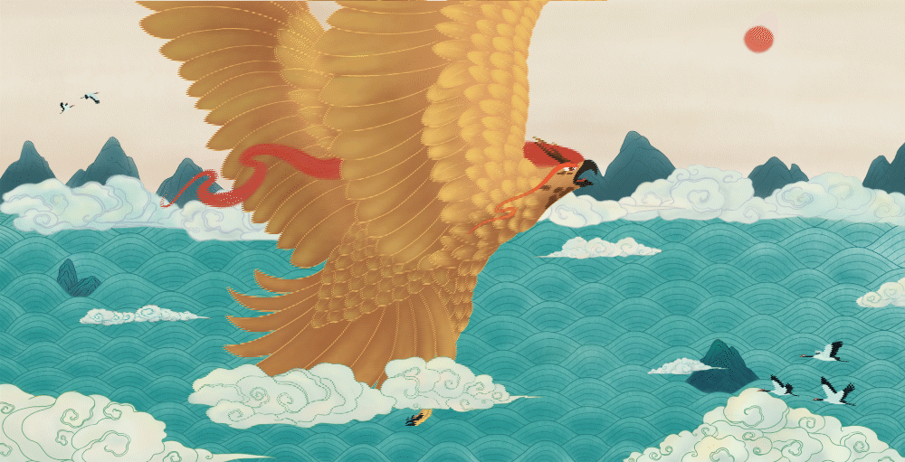 《中国神怪》系列插画作品——大鹏