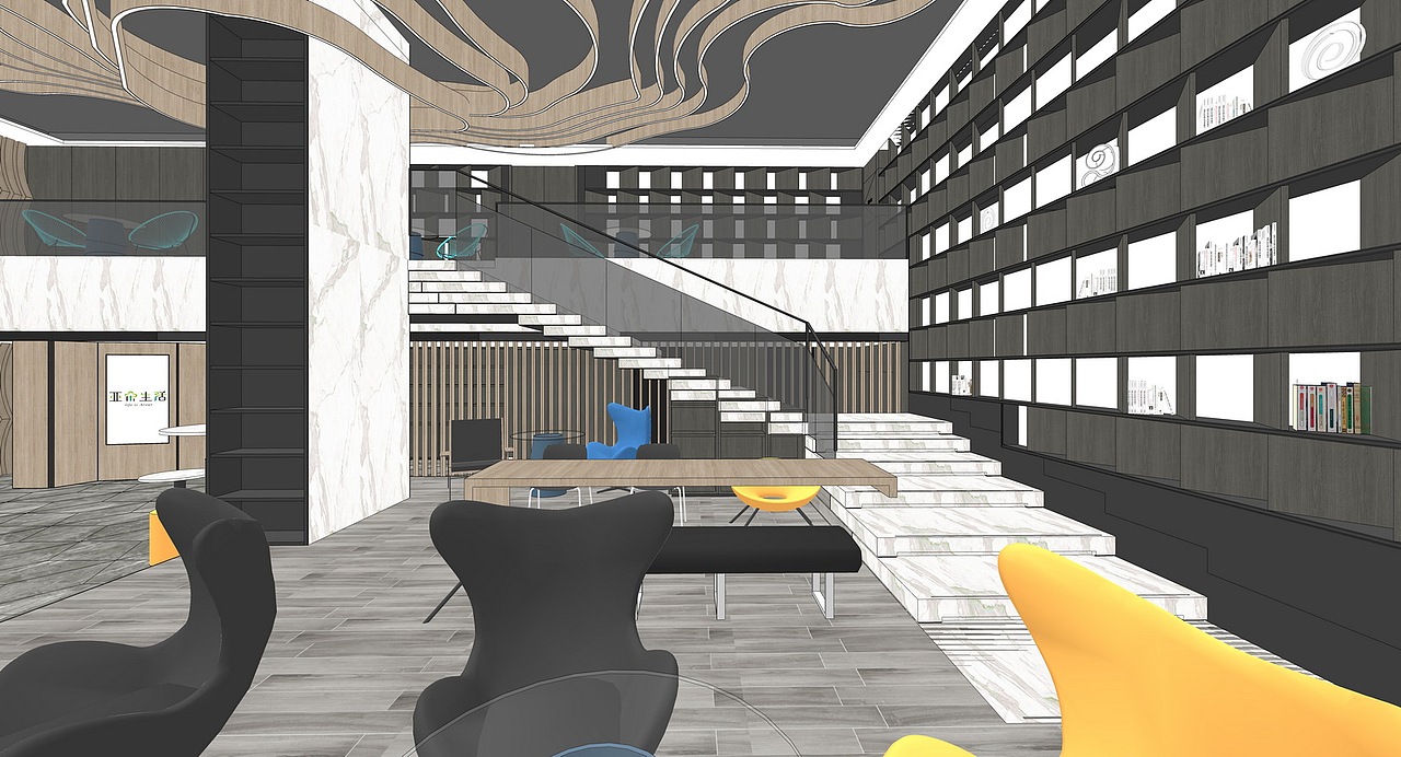 亚朵酒店大堂餐厅SU模型下载（图ZMjYyNzU4NDE2） - 酒店餐饮设计 - 站酷设计师素模网原创素材 - 站酷ZCOOL