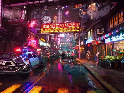 UE4自制赛博朋克《幻影魔都》