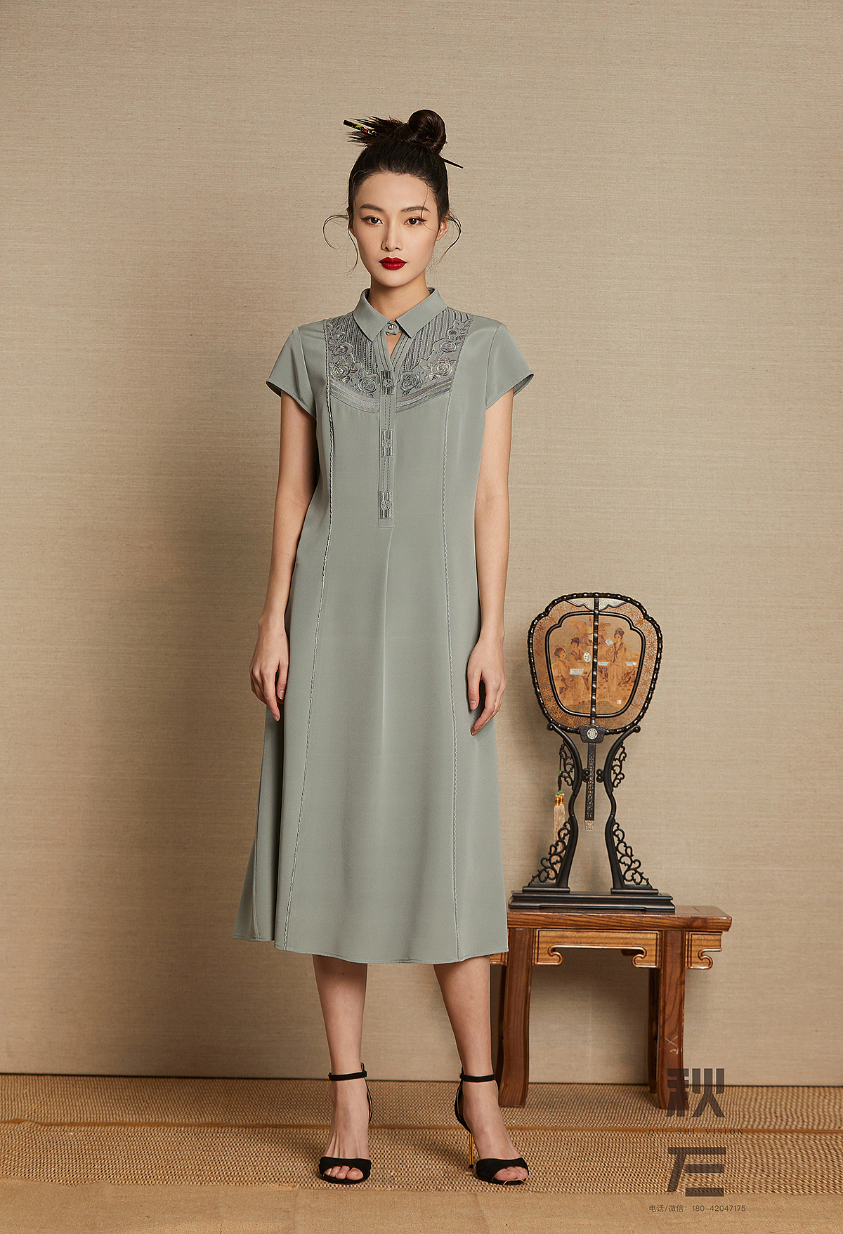 香云纱女装连衣裙拍照杭州淘宝摄影电商摄影秋石摄影