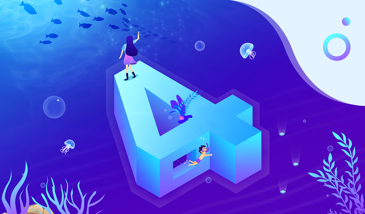 2.5D数字场景插画