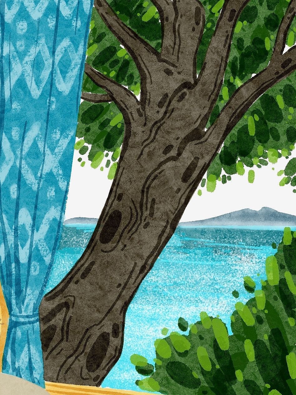 场景插画｜住在大海边（图ZMzM5MDg5MzAw） - 创作习作 - 站酷设计师爱画画的嘟妈原创素材 - 站酷ZCOOL