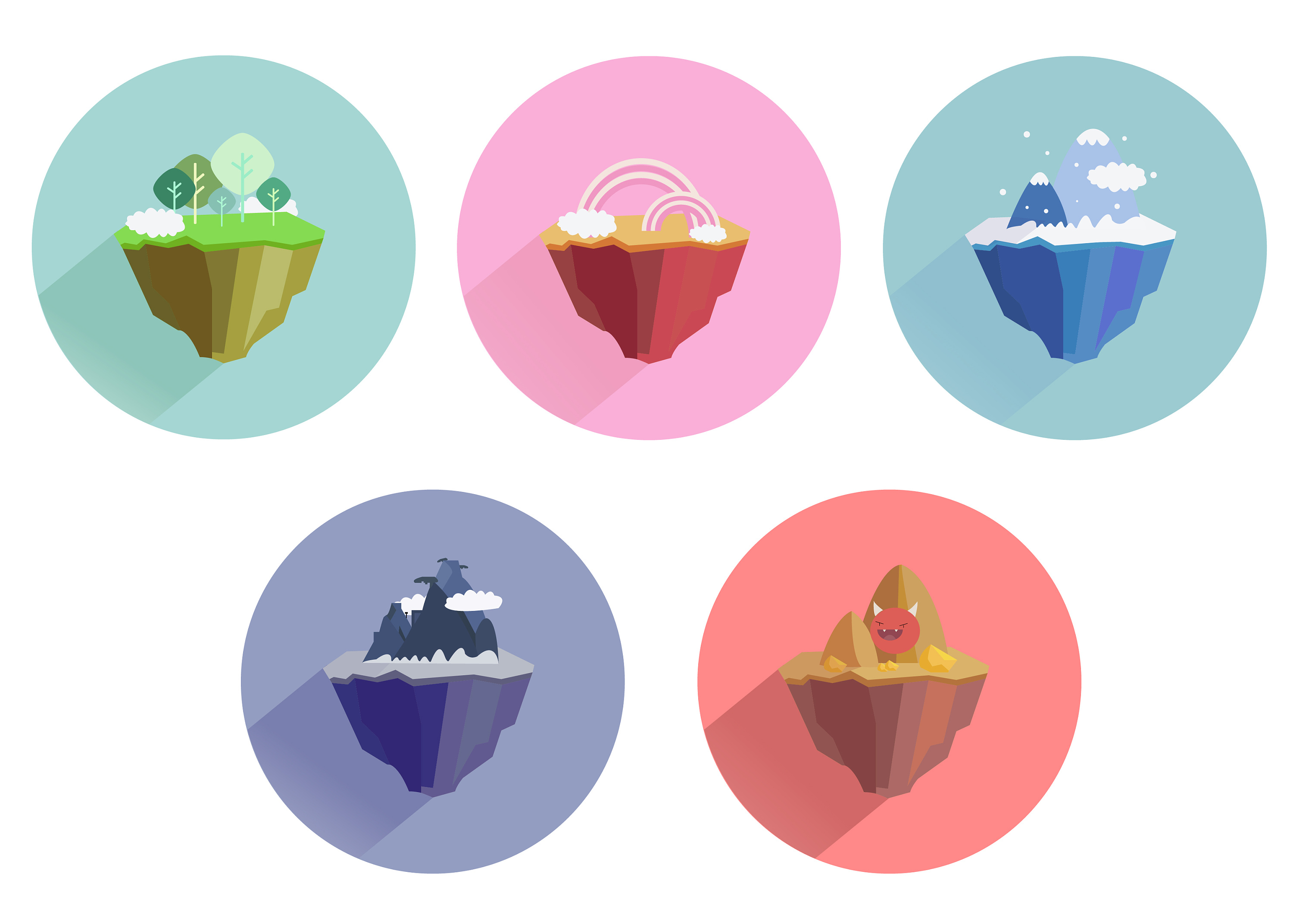 【icon】长投影游戏场景|ui|图标|与泠 - 临摹作品 - 站酷 (zcool)