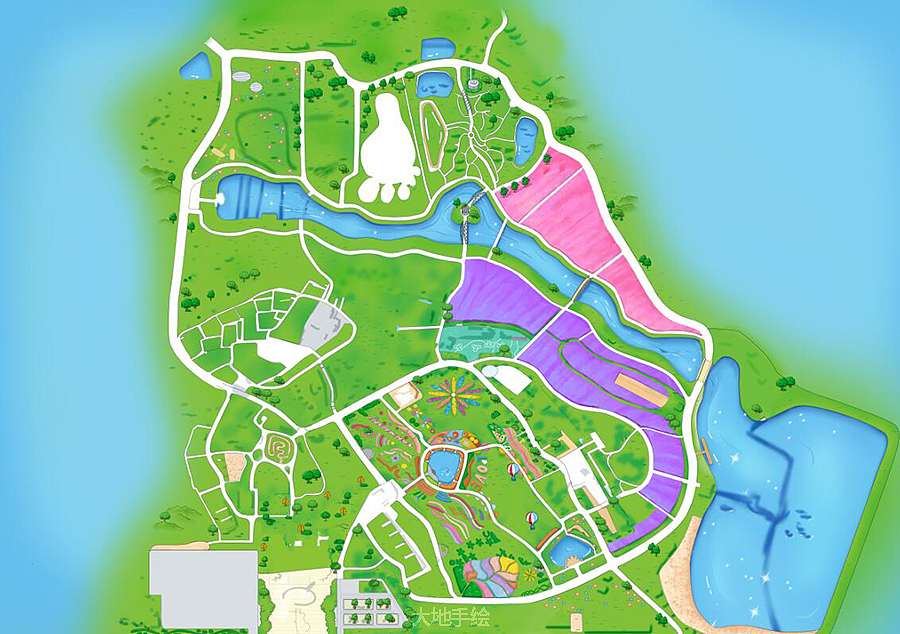 武汉花博汇新版手绘地图出街啦,超级受欢迎