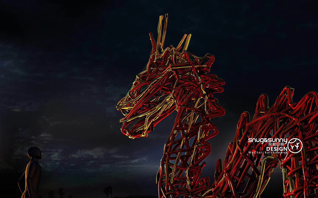 地标艺术装置——中国龙（图ZMjA3MjYyMjY4） - 建筑设计 - 站酷设计师木木不是目目_原创素材 - 站酷ZCOOL