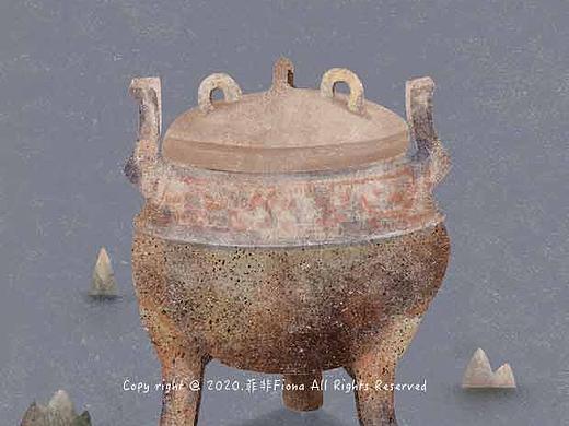 画文物之朱绘陶鼎