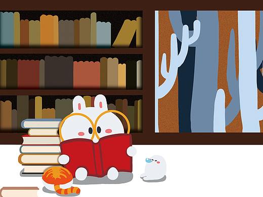 胖兔子粥粥同人儿童插画