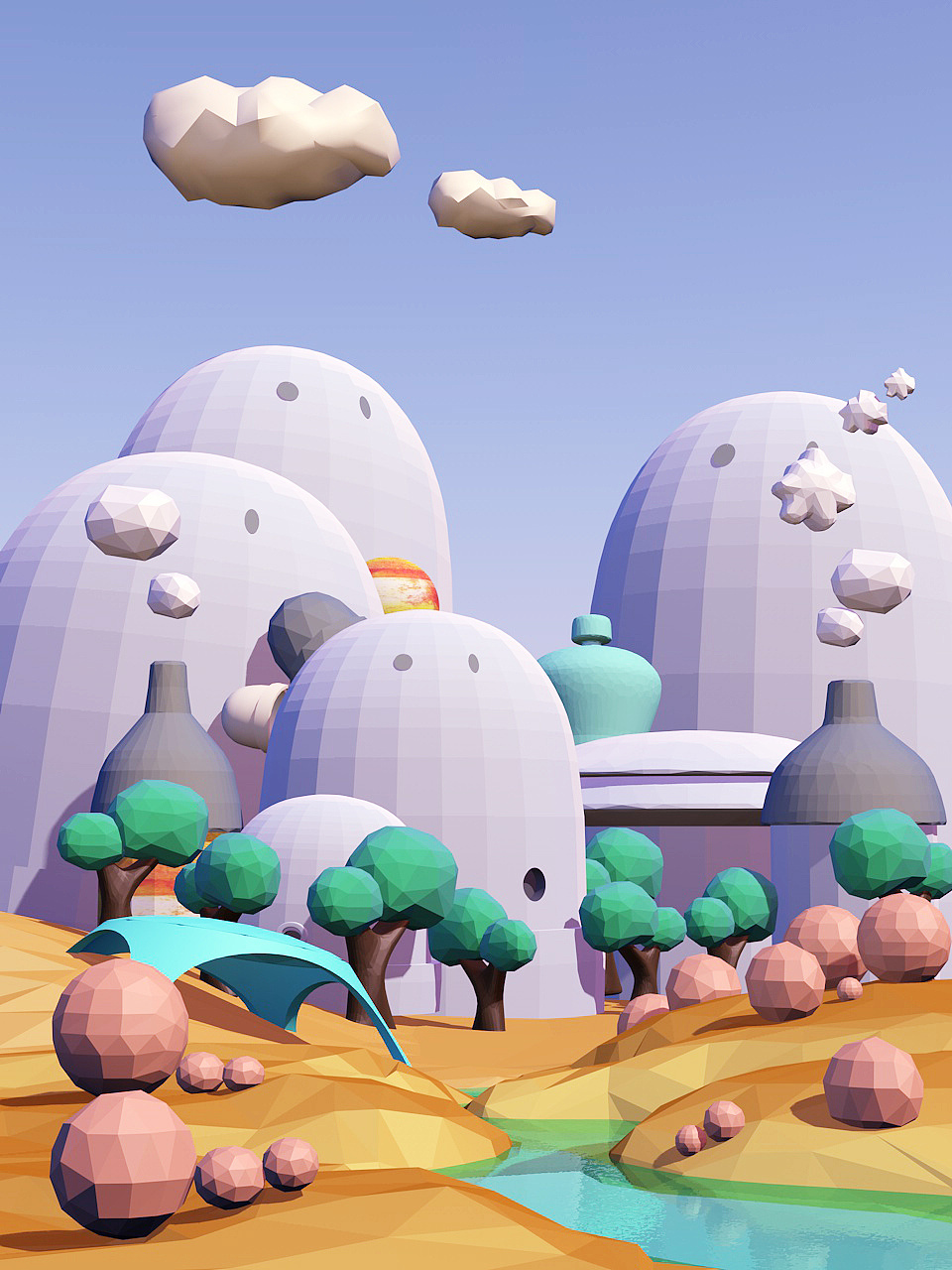 低多边形练习|三维|场景|pencil12 - 原创作品 - 站酷 (zcool)