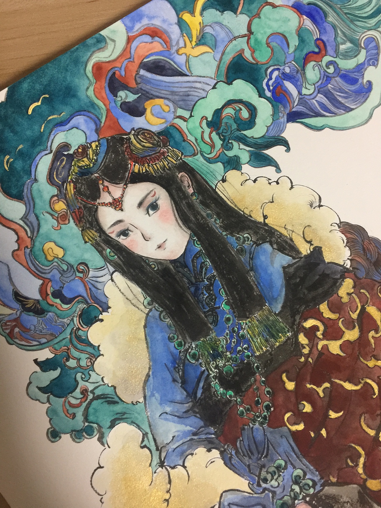 藏族女孩|插画|商业插画|little荷风 - 原创作品 - 站酷 (zcool)