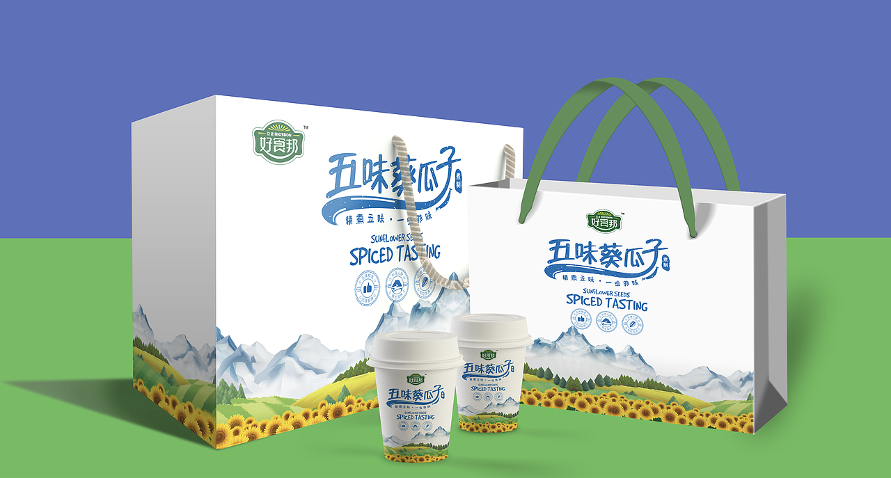 甘肅農(nóng)墾集團(tuán) 好食邦集團(tuán) 瓜子（圖ZMTIxNjcxMTMy） - 包裝 - 站酷設(shè)計(jì)師古早品牌設(shè)計(jì)原創(chuàng)素材 - 站酷ZCOOL