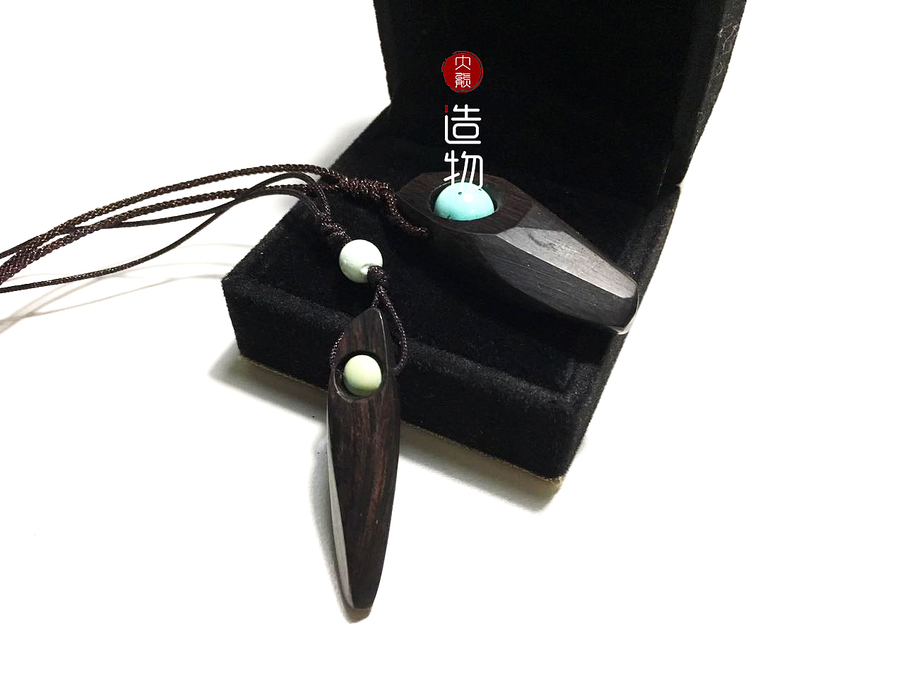 大熊造物-紫光檀綠松石情侶毛衣鏈（圖ZNjUxNzI5NjA=） - 首飾設計 - 站酷設計師乾博凱文創(chuàng)原創(chuàng)素材 - 站酷ZCOOL