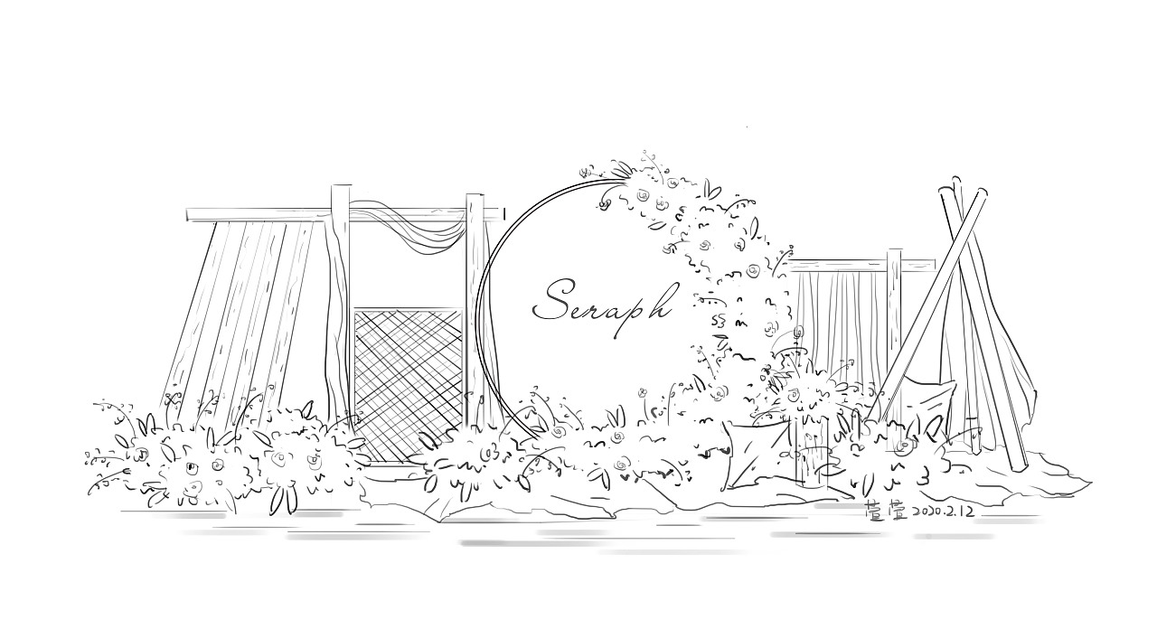 婚礼手绘 水彩风