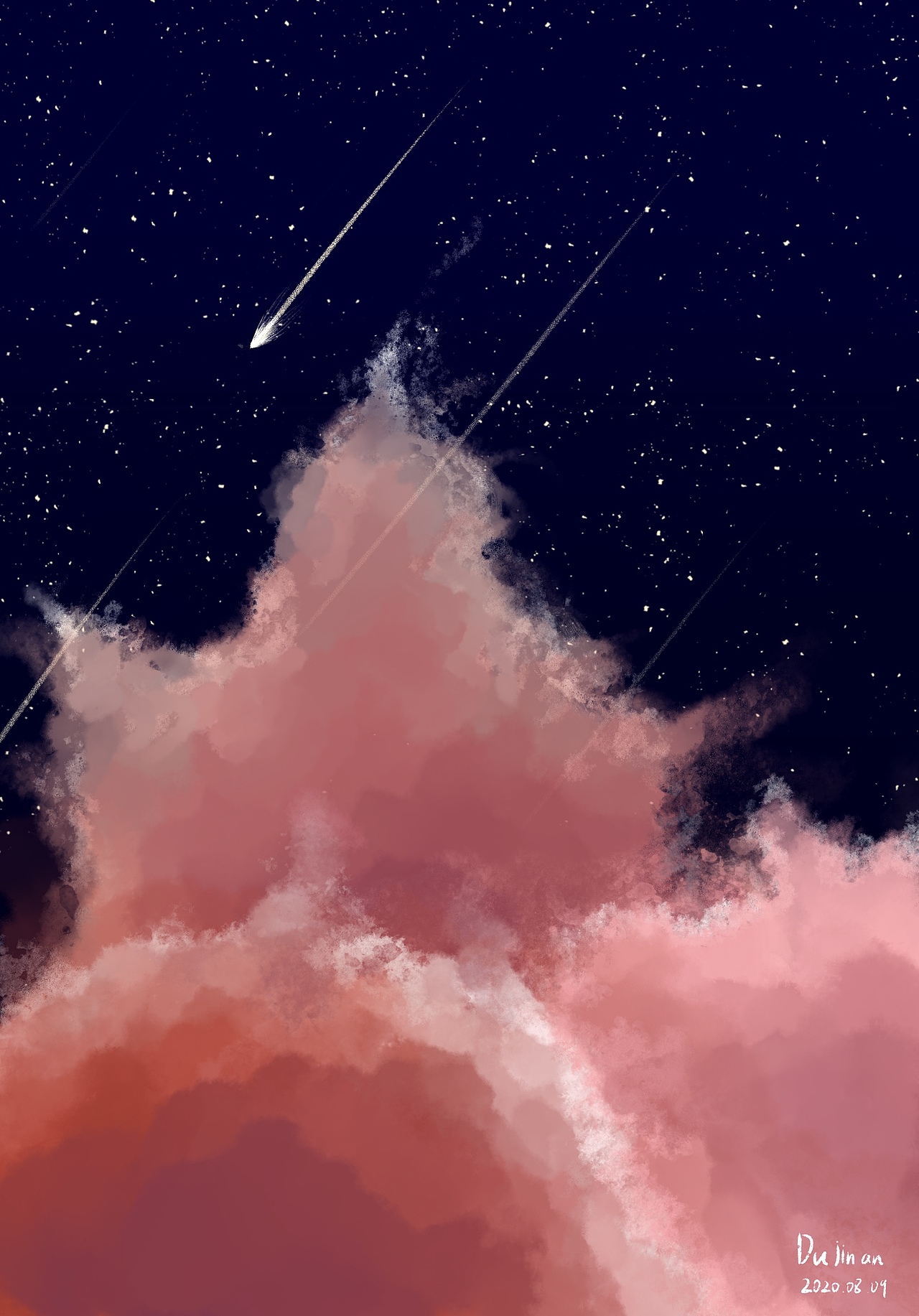 夜空插画（图ZMjI5Nzg2NTUy） - 创作习作 - 站酷设计师岛丘原创素材 - 站酷ZCOOL