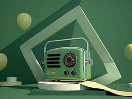 貓王收音機(jī)模型渲染