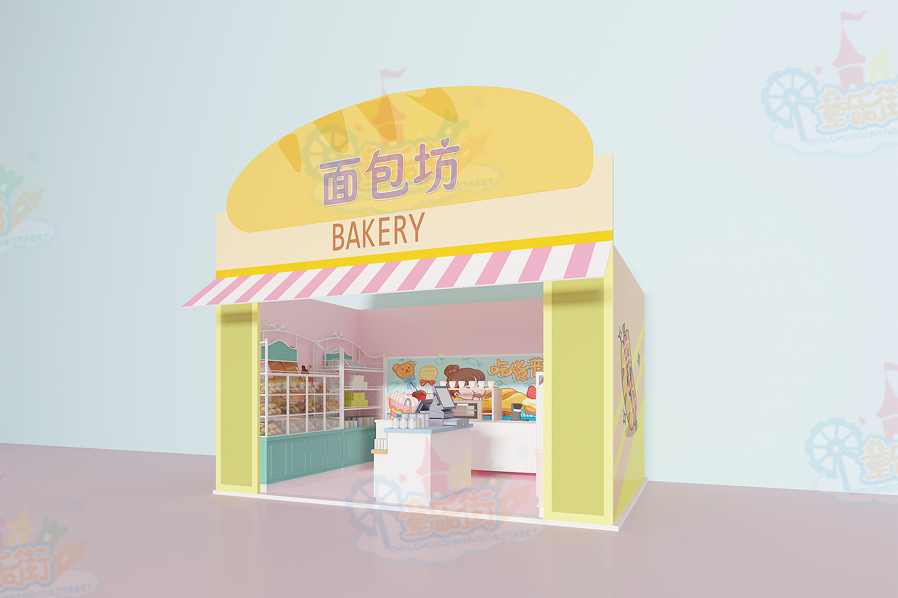 儿童职业体验小镇｜9㎡ 微型 娃娃家｜幼儿园 游乐场（图ZMjQwMjM2MTQw） - 场景 - 站酷设计师童乐街原创素材 - 站酷ZCOOL