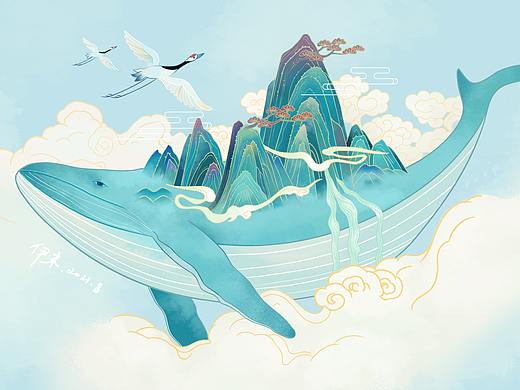 国风线性插画