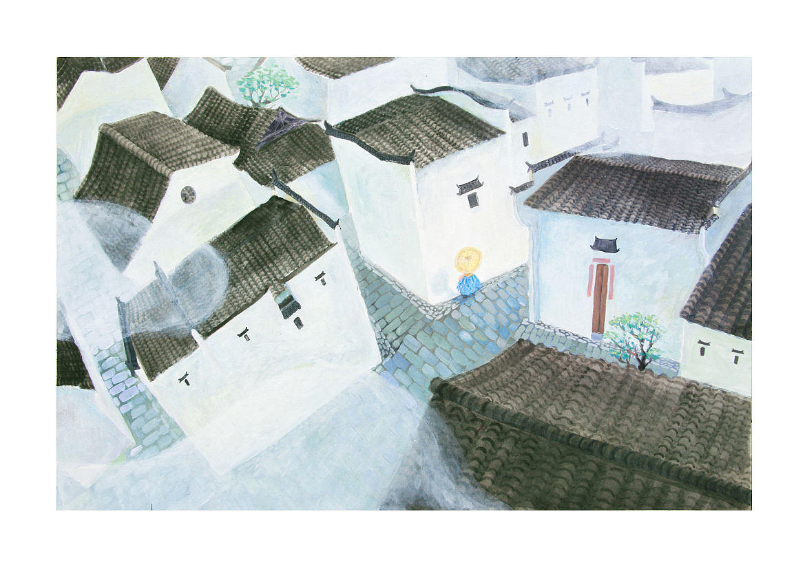 《雨巷》诗作插画（图ZOTg4NzE5MDA=） - 创作习作 - 站酷设计师青屋子原创素材 - 站酷ZCOOL