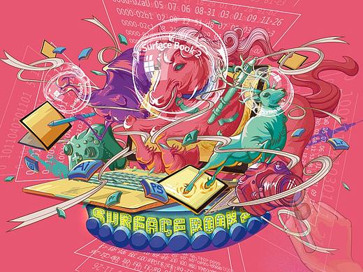 创随心动 —— 微软 Surface Book 2 电脑宣传海报设计