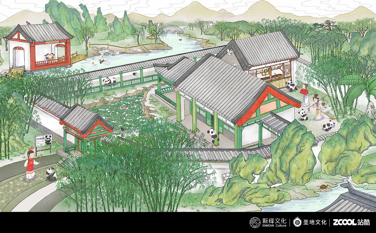 红楼梦#熊猫潇湘馆#(图ZMzA1NDI5NDI0) - 商业插画 - 站酷设计师JZY09原创素材 - 站酷ZCOOL