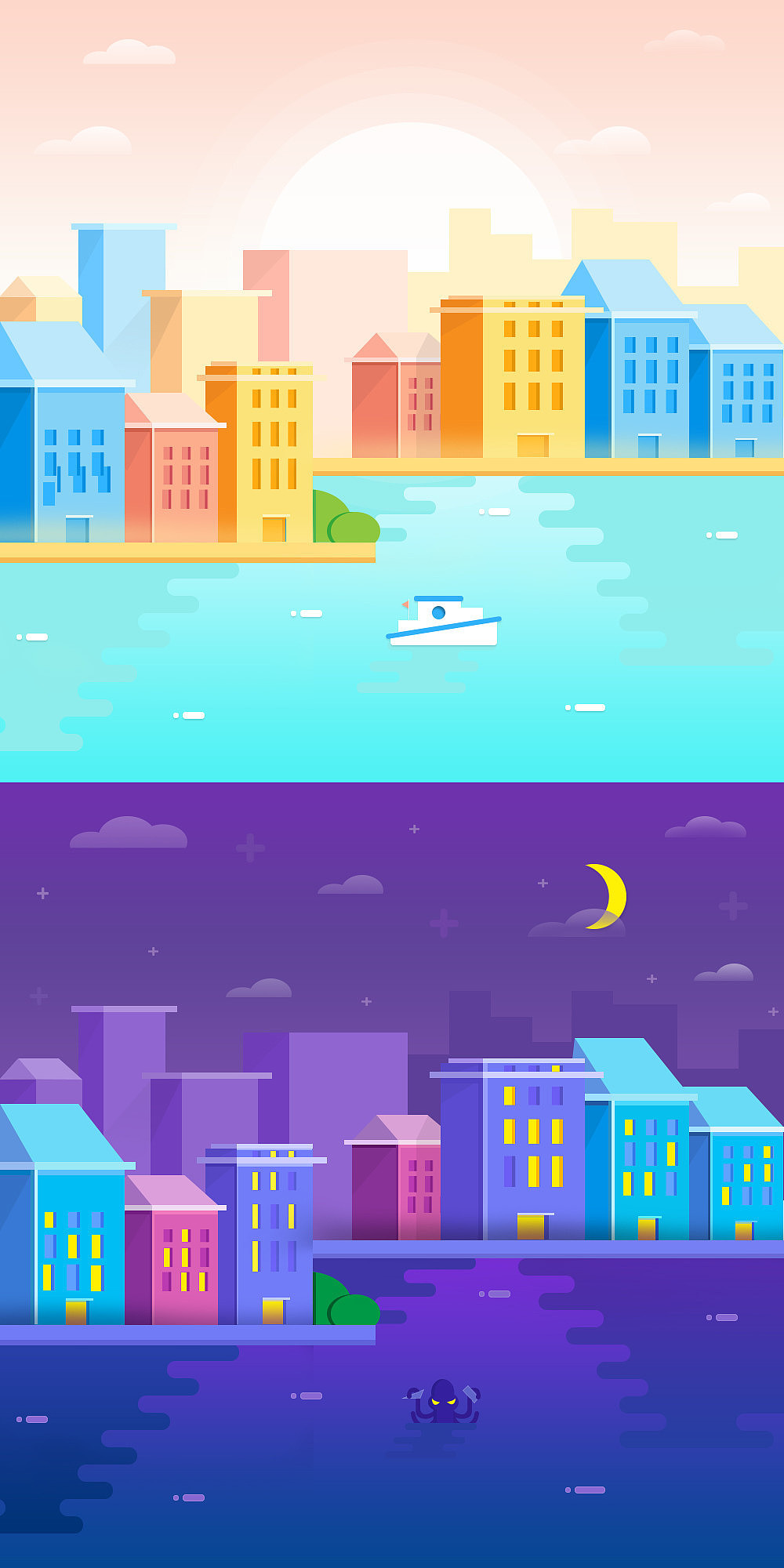 白天与黑夜|插画|创作习作|海珊之瑚 - 临摹作品 - 站酷 (zcool)