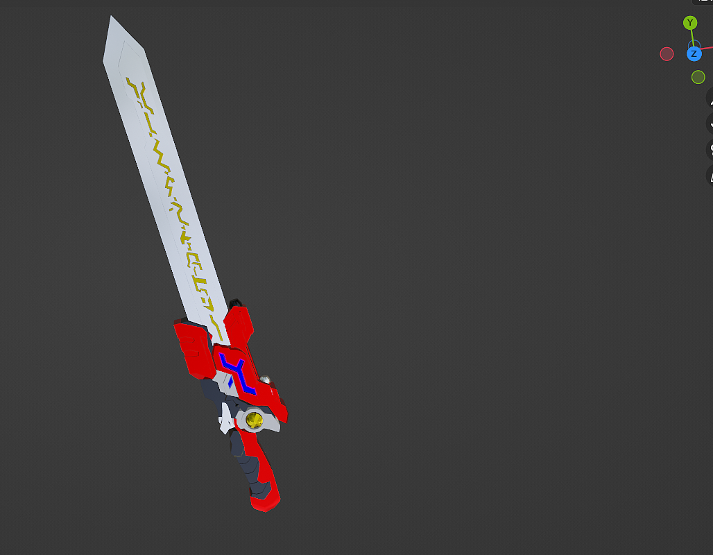 MAYA 3dmax blender制作铠甲勇士刑天武器火刑剑