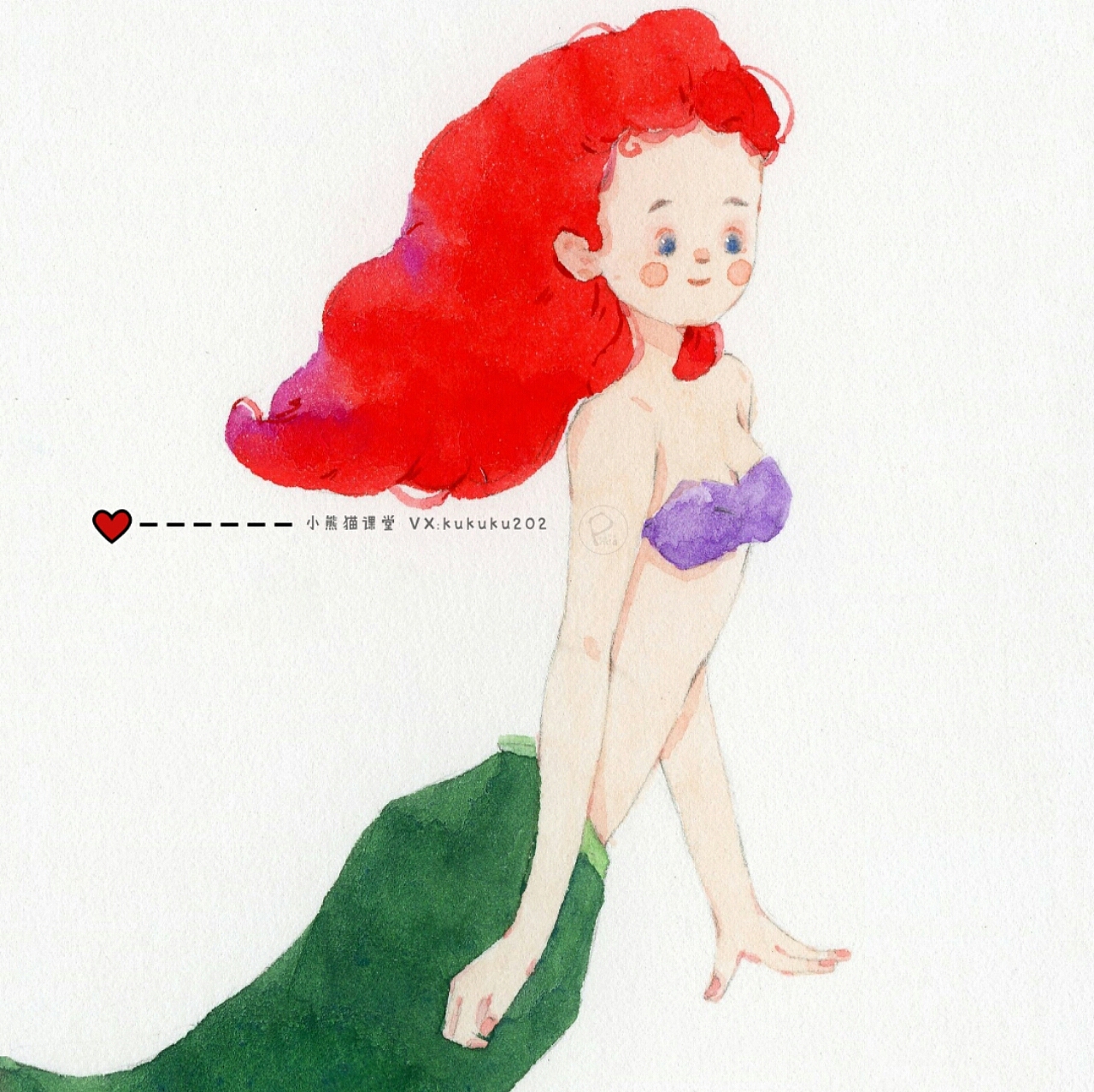 水彩少女手绘插画迪士尼公主卡通水彩教程头像壁纸治愈