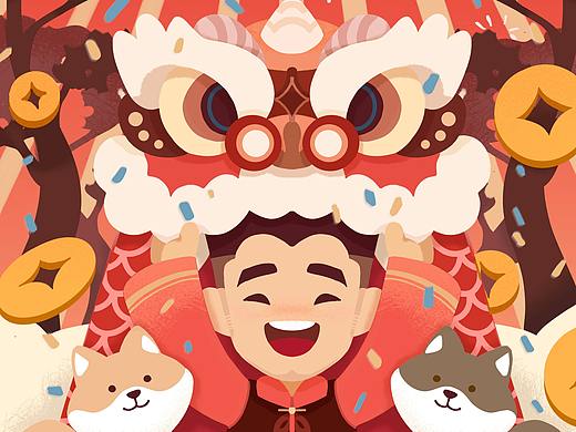 牛年行大运（个人主页-ZNTA2NDczMTI=） - 商业插画 - 站酷设计师云深yyy原创素材 - 站酷ZCOOL