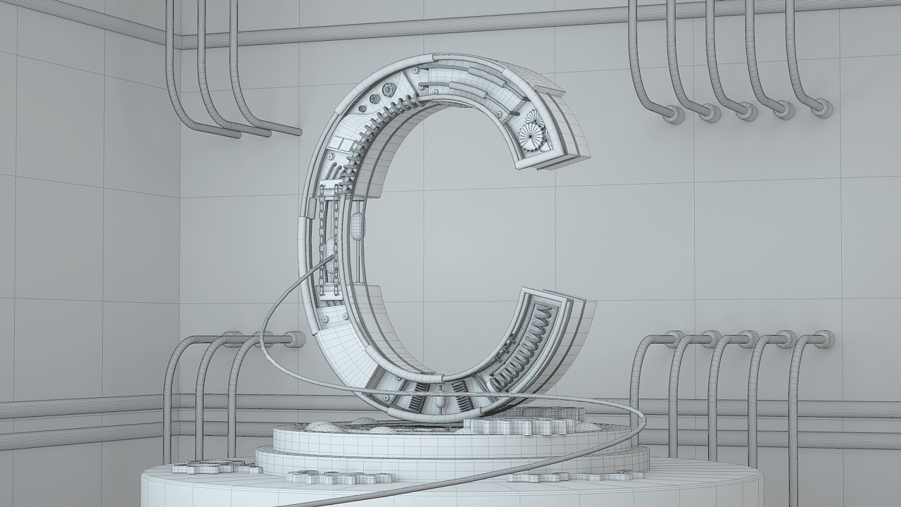 C4D练习-机械风格金属字母C（图ZMjc5MDY4OTgw） - 机械/交通 - 站酷设计师设计师山沫原创素材 - 站酷ZCOOL