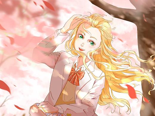 樱花树下（个人主页-ZNDI1OTE3MzY=） - 单幅漫画 - 站酷设计师juaner卷二原创素材 - 站酷ZCOOL