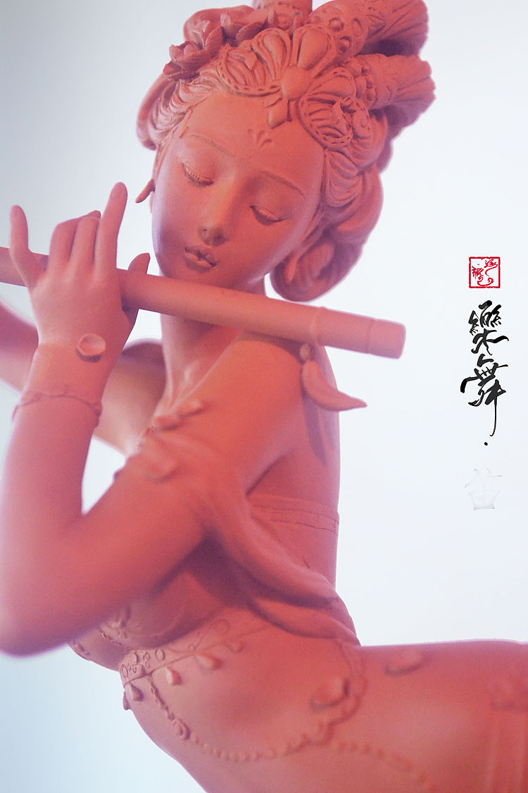海龙紫砂作品，飞天之《乐舞。笛》（图ZMTg3OTEzOTQ4） - 雕塑 - 站酷设计师玩泥巴的海龙原创素材 - 站酷ZCOOL