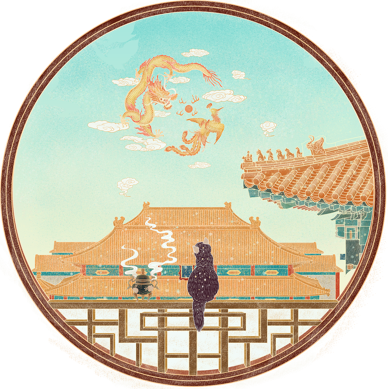 故宫手机壳插画