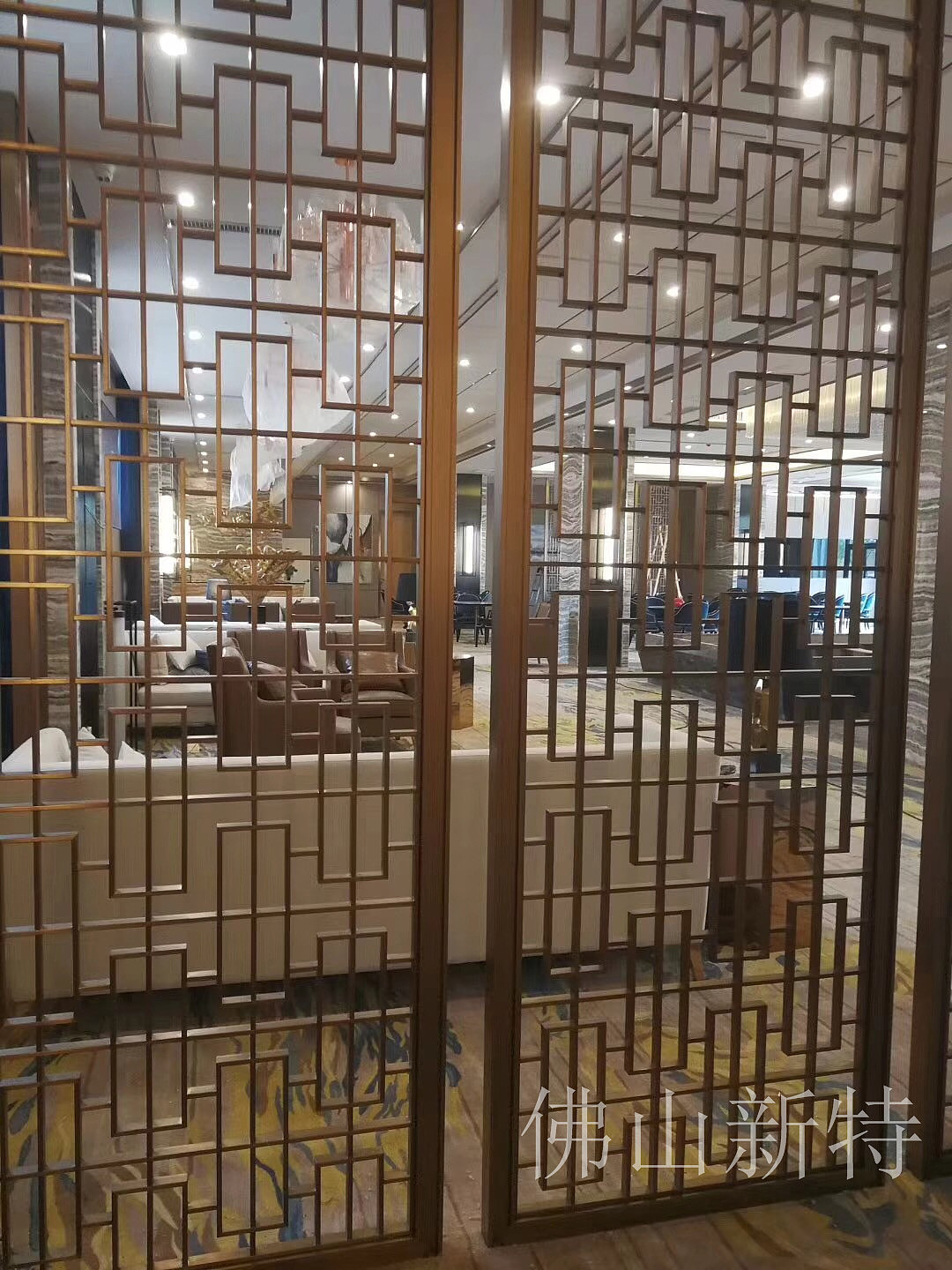 酒店餐厅挂屏几款铝雕花格屏风图案图片