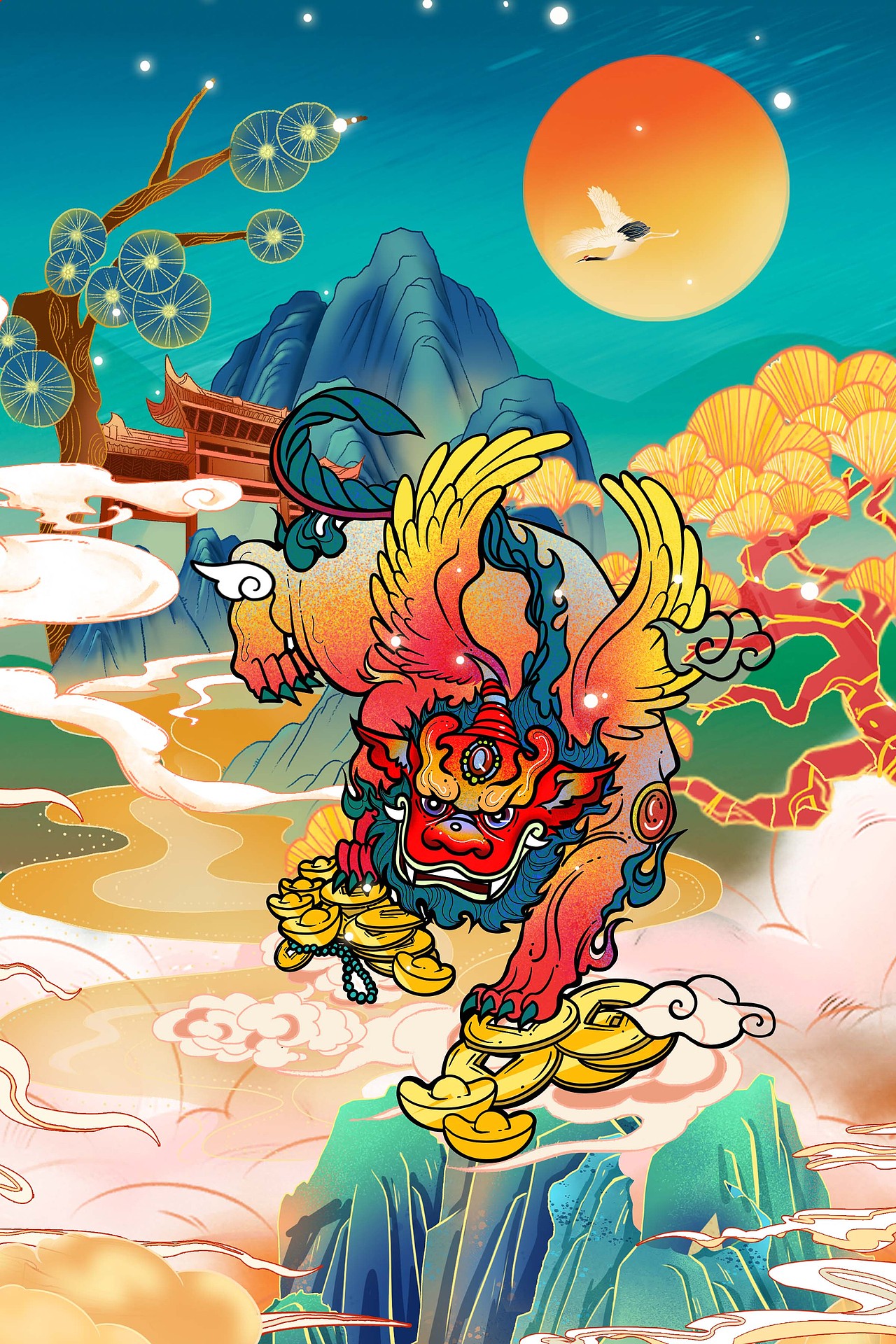 中国风祥瑞插画