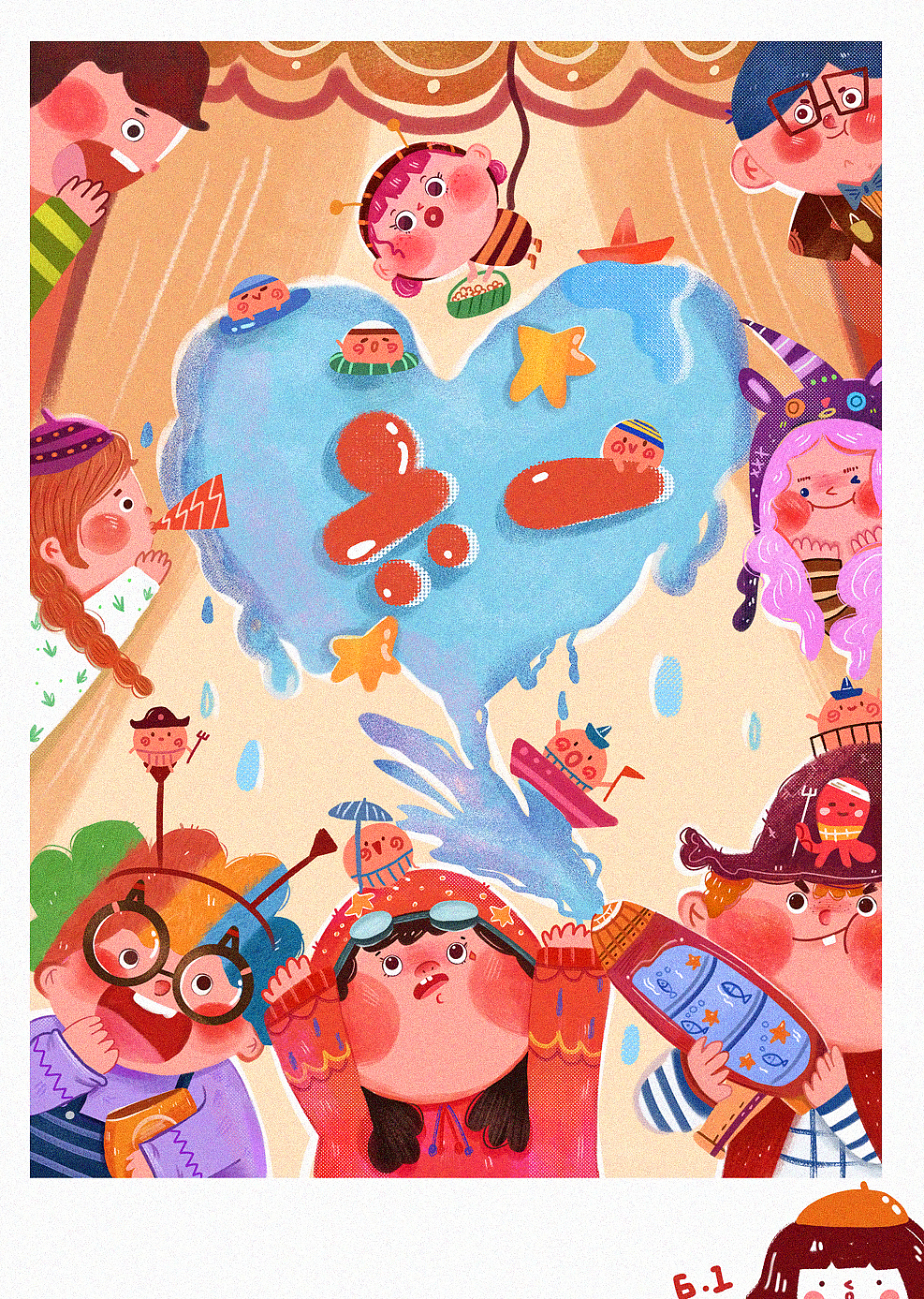 六一（图ZMTYwNzQ2MTI0） - 儿童插画 - 站酷设计师盒豆乳原创素材 - 站酷ZCOOL