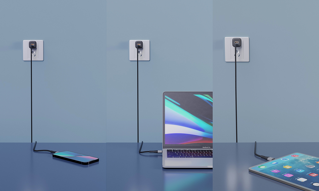 充电器产品渲染