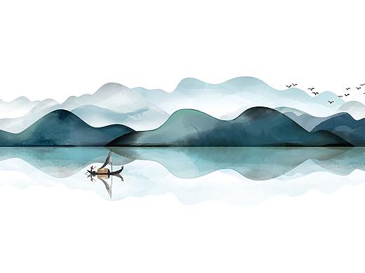 水墨山水装饰画