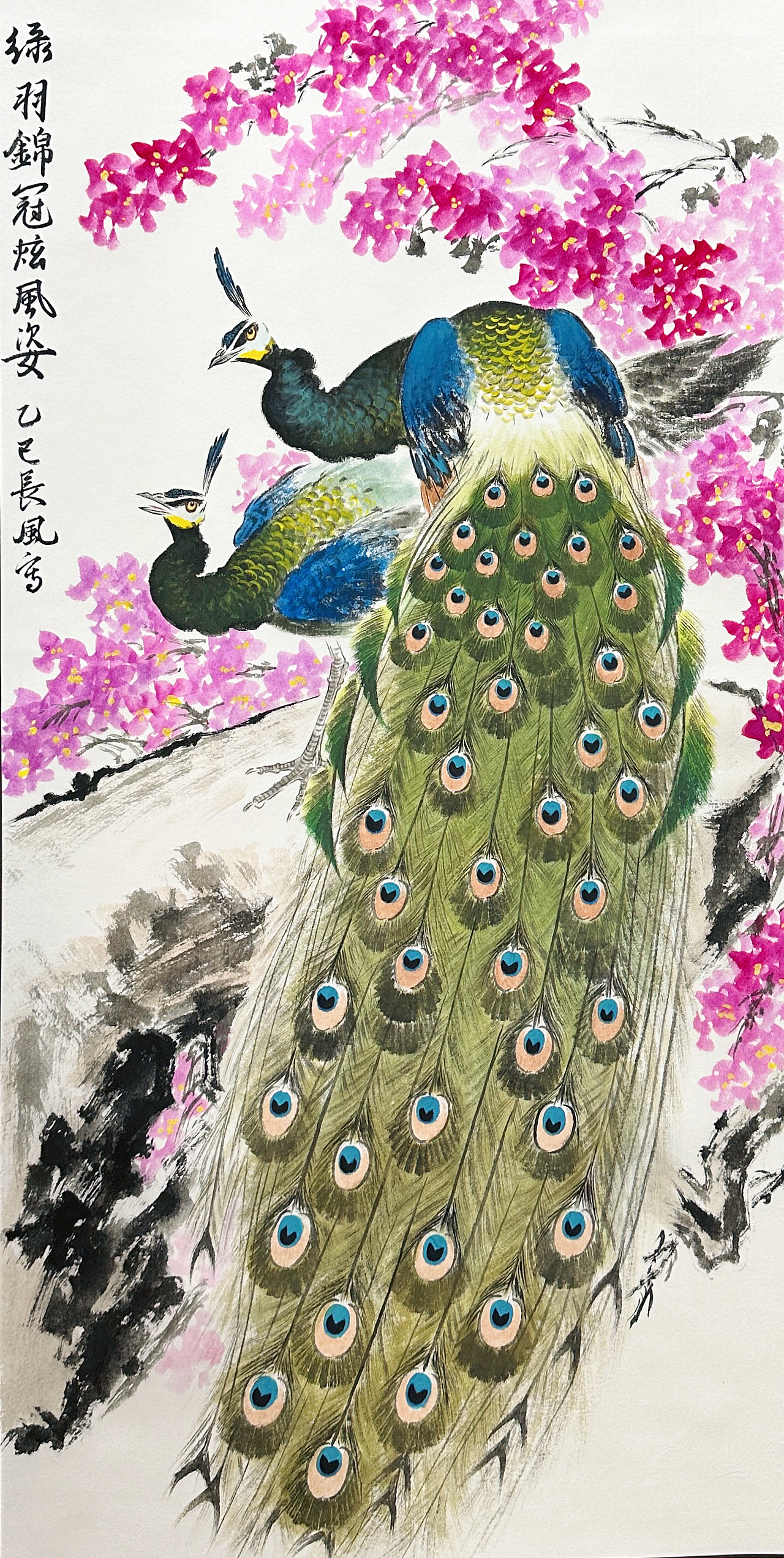 绿羽锦冠炫风姿（图ZMzkwMjEwNDA0） - 绘画 - 站酷设计师长风国画原创素材 - 站酷ZCOOL