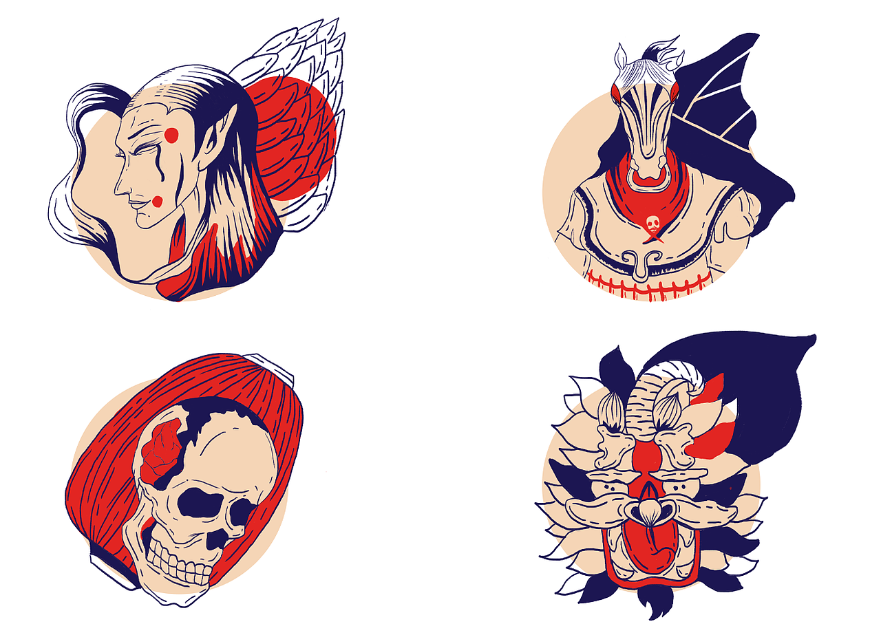 怪力乱神系列_插画师刘喵喵zzoe-站酷zcool